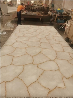 White Quartz Natural Gemstone Slabs