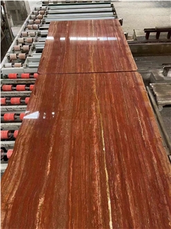 Iran Red Travertine Honed Unfilled Slabs