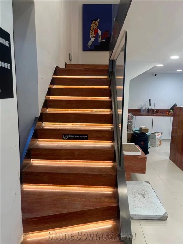 Iran Red Travertine Honed Unfilled Slabs