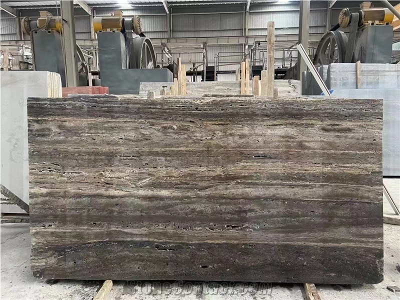 Iran Silver Grey Color Travertine Tiles