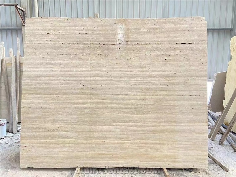 Natural Ivory White Travertine Honed And Unfilled  Slabs