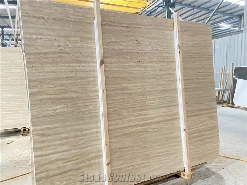 Natural Ivory White Travertine Honed And Unfilled  Slabs
