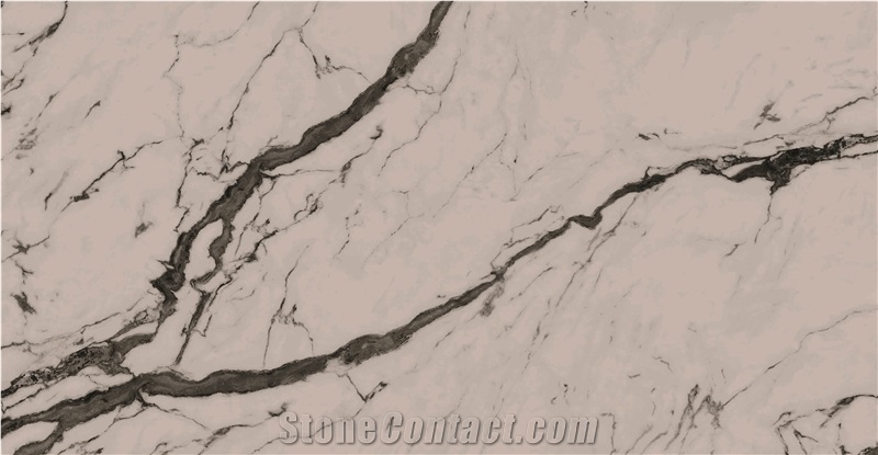 Sintered Stone Slabs White Marble Look With Veining