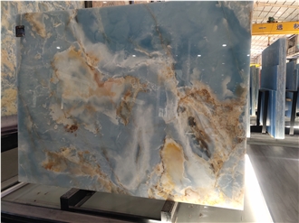 Luxury Blue Onyx Slabs For Wall Tile And Bathroom Tile Luxury Blue Onyx Slabs For Wall Tile And Bathroom Tile