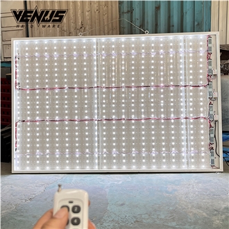 Showroom LED Backlight Slab Display Rack Remote Control