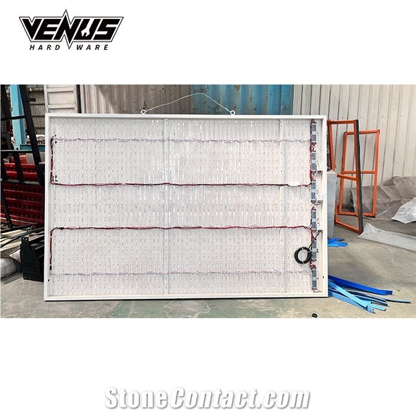 Showroom LED Backlight Slab Display Rack Remote Control