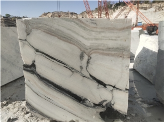 Exotic Panda White Marble Blocks