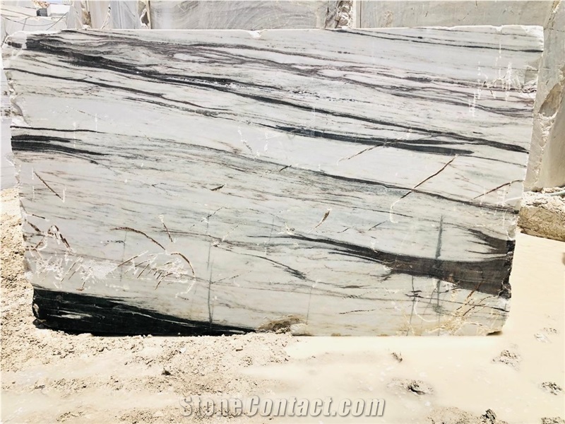 Exotic Panda White Marble Blocks