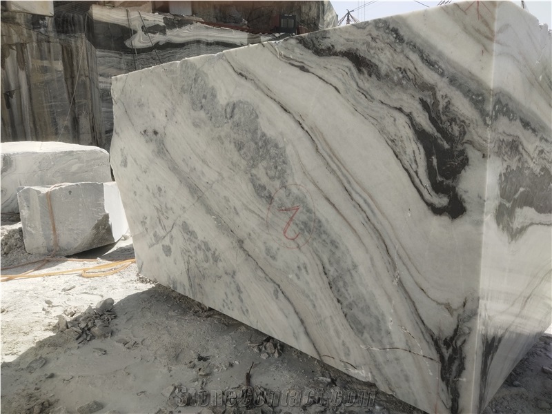 Exotic Panda White Marble Blocks
