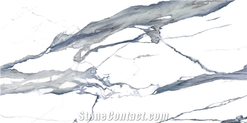Aq2466 China White Quartz Slabs With Blue Vein