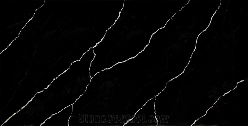 AQ5698 Hot Sale Black Calacatta Quartz Slabs 2Cm 3Cm