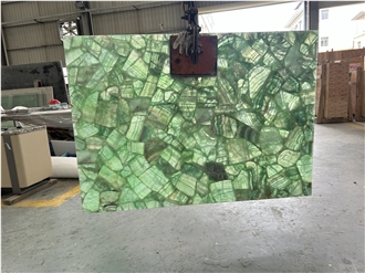 Green Translucent Crystal Fluorit Semiprecious Stone Slabs Green Translucent Crystal Fluorit Semiprecious Stone Slabs