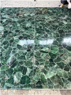Natural Backlit Green Fluorite Stone Crystal Gemstone Panels
