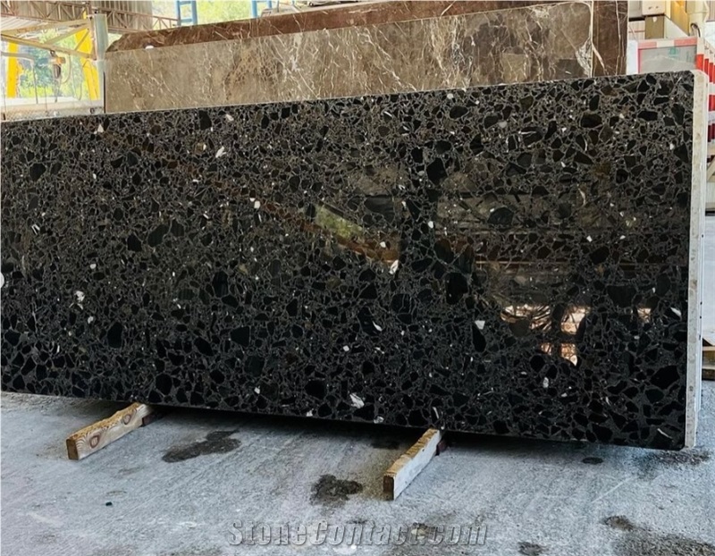 Alanya Ceppo Black BT Terrazzo Slabs And Tiles