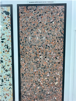 Alanya Ceppo Black & Red Terrazzo Slabs