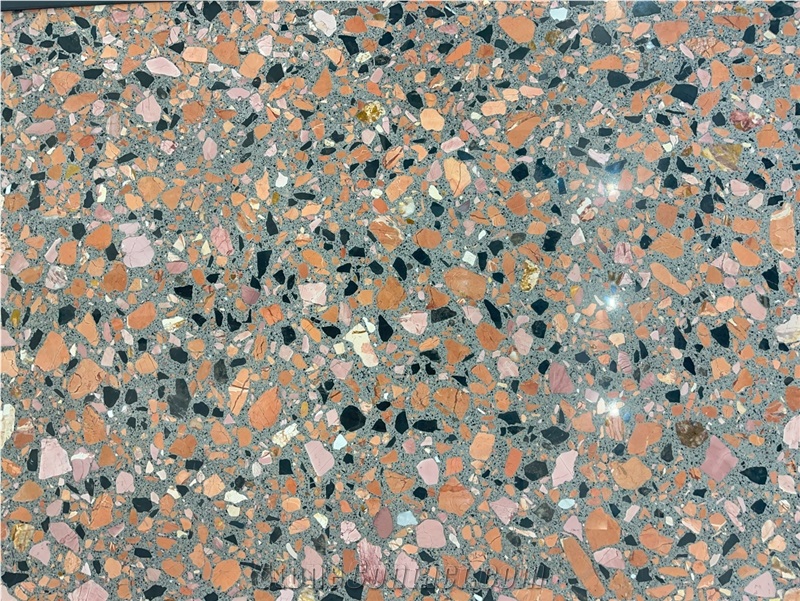 Alanya Ceppo Black & Red Terrazzo Slabs