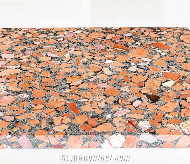 Alanya Ceppo Black & Red Terrazzo Slabs