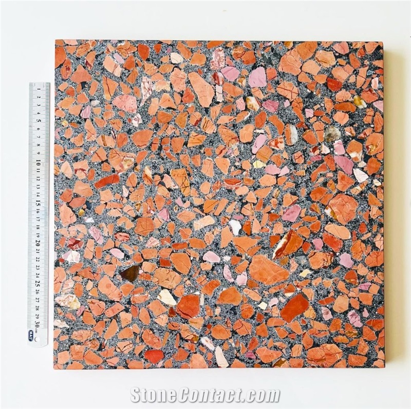 Alanya Ceppo Black & Red Terrazzo Slabs