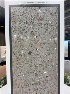 Alanya Ceppo Gray Caramel Terrazzo Slabs