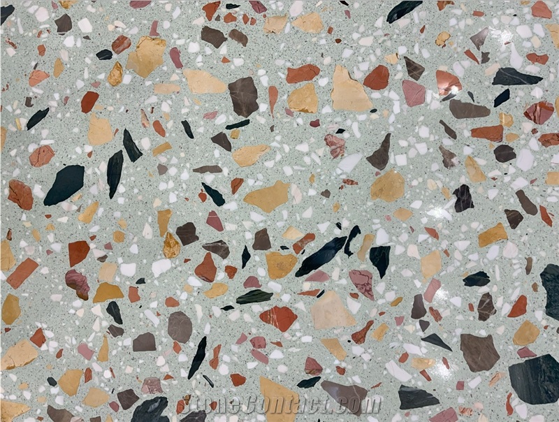 Alanya Ceppo Green Multicolor Art 1 Terrazzo Slabs