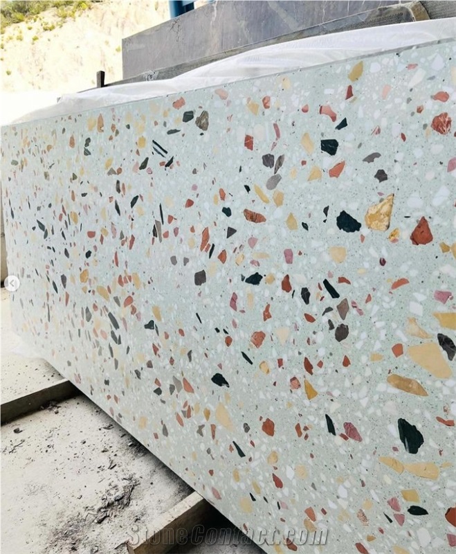 Alanya Ceppo Green Multicolor Art 1 Terrazzo Slabs