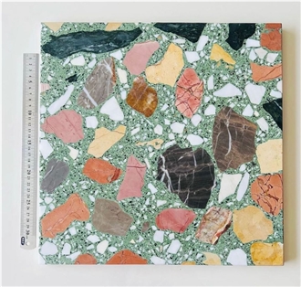 Alanya Ceppo Green Multicolor Art 1 Terrazzo Slabs