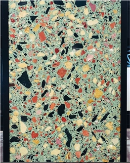 Alanya Ceppo Green Multicolor Art 1 Terrazzo Slabs