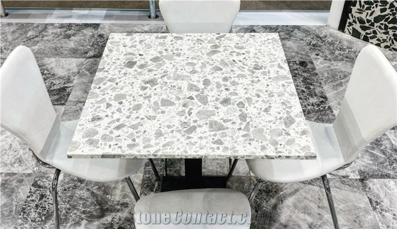 Alanya Ceppo White Terrazzo Table Tops