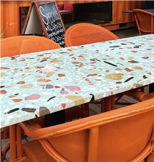 Alanya Ceppo White Terrazzo Table Tops