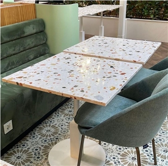 Alanya Ceppo White Terrazzo Table Tops
