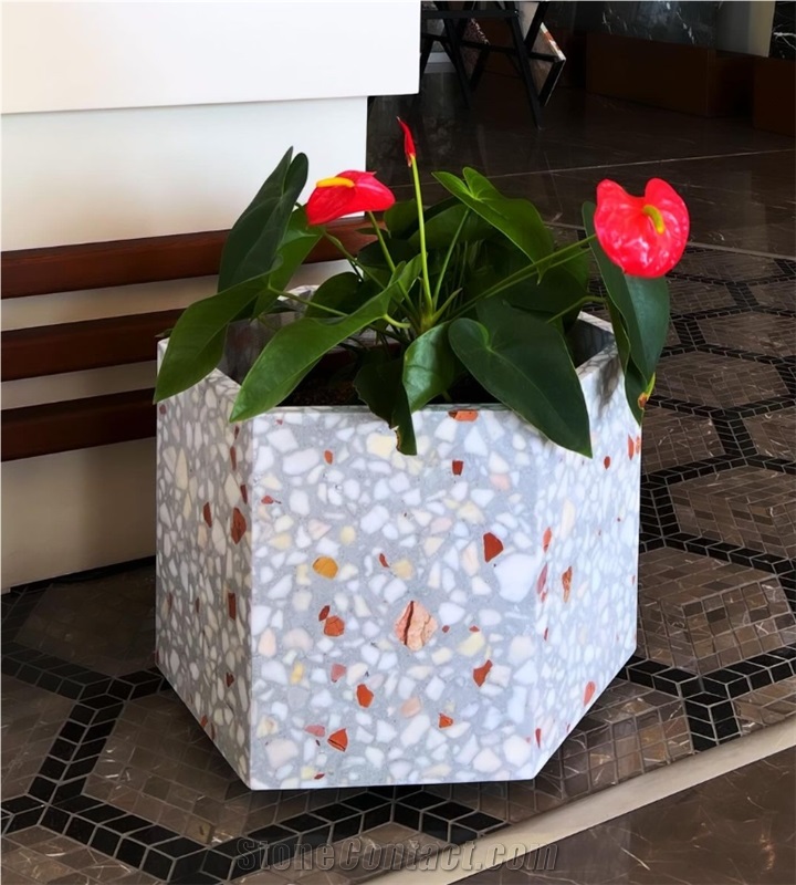 Terrazzo Decorative Vases And Pots
