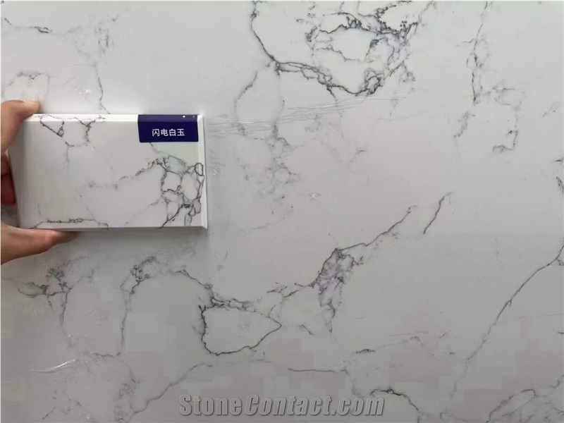 Lightning White Engineered Marble Artificial Marble