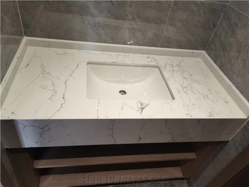 Lightning White Engineered Marble Artificial Marble