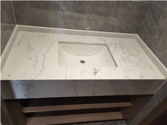 Lightning White Engineered Marble Artificial Marble