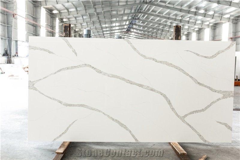 LQ-906 Calacatta Meliss Quartz Slabs Vietnam
