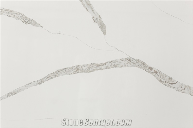 LQ-906 Calacatta Meliss Quartz Slabs Vietnam