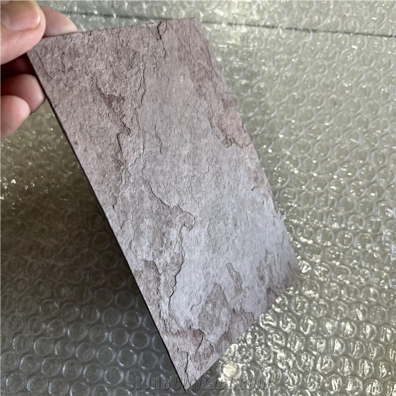 Ultra Thin Natural Slate Veneer Tiles Flexible Stone Sheet