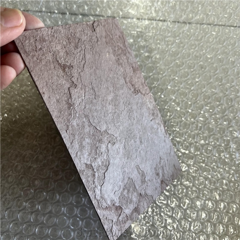 Ultra Thin Natural Slate Veneer Tiles Flexible Stone Sheet