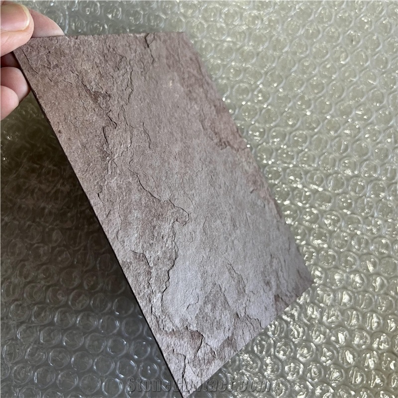 Ultra Thin Natural Slate Veneer Tiles Flexible Stone Sheet