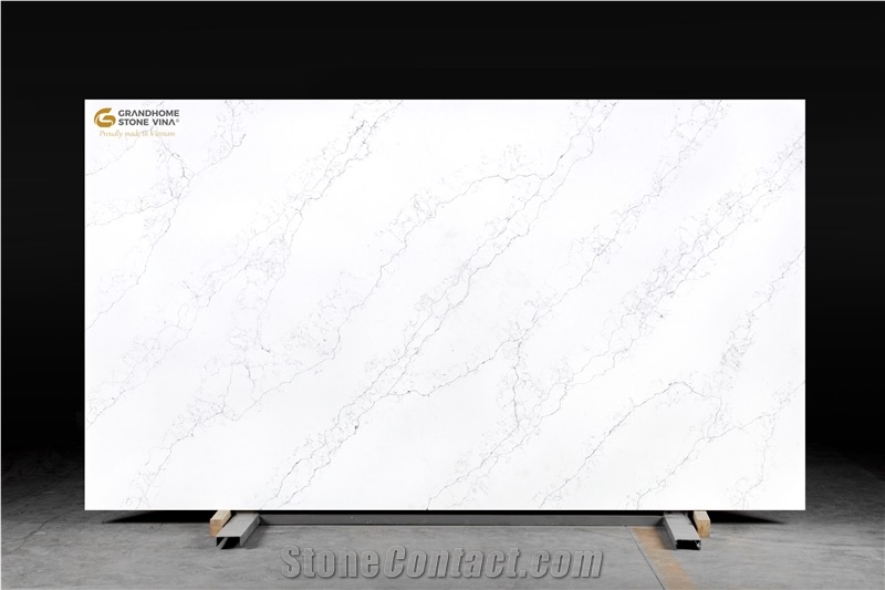 Carrara Classic Bianco Veins Quartz Slabs GSV 8108