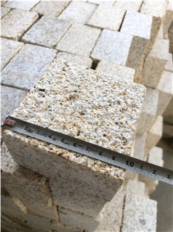 G682 Granite Golden Cristal Cube Stone, Paving Cobble Stone