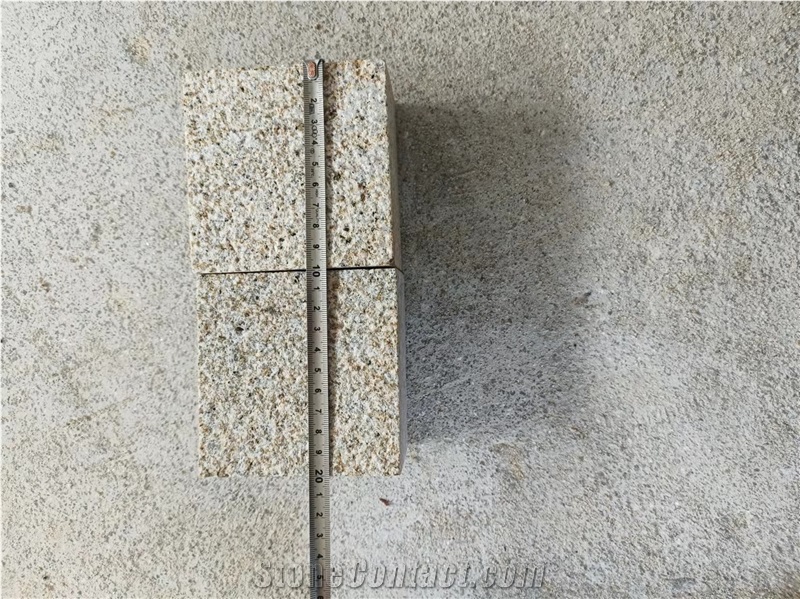 G682 Granite Golden Cristal Cube Stone, Paving Cobble Stone