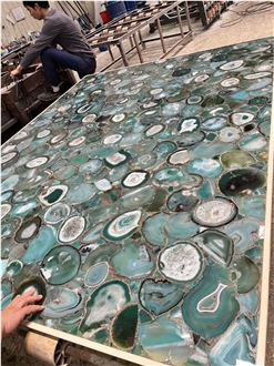 Green - White Agate Semiprecious Stone Slabs,Gemstone Slab