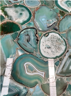 Green - White Agate Semiprecious Stone Slabs,Gemstone Slab
