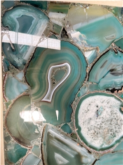 Green - White Agate Semiprecious Stone Slabs,Gemstone Slab