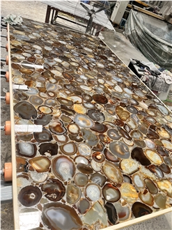 Orange Agate Semiprecious Stone Slabs