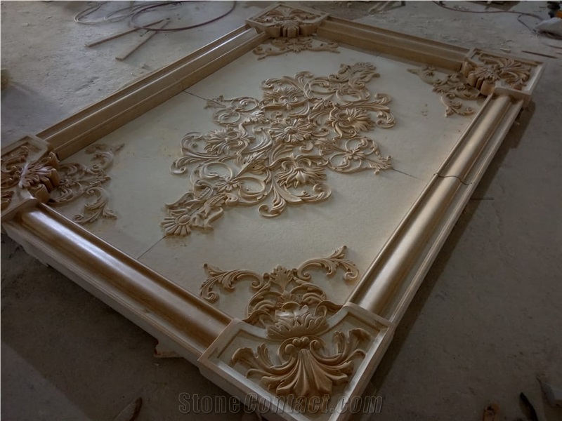 Jerusalem Golden Sand Limestone Art Pattern Wall Reliefs