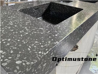 Optimustone Terazzo Commercial Counters,Prefabricated Solid Basin