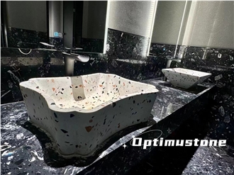 Optimustone Terazzo Commercial Counters,Prefabricated Solid Basin