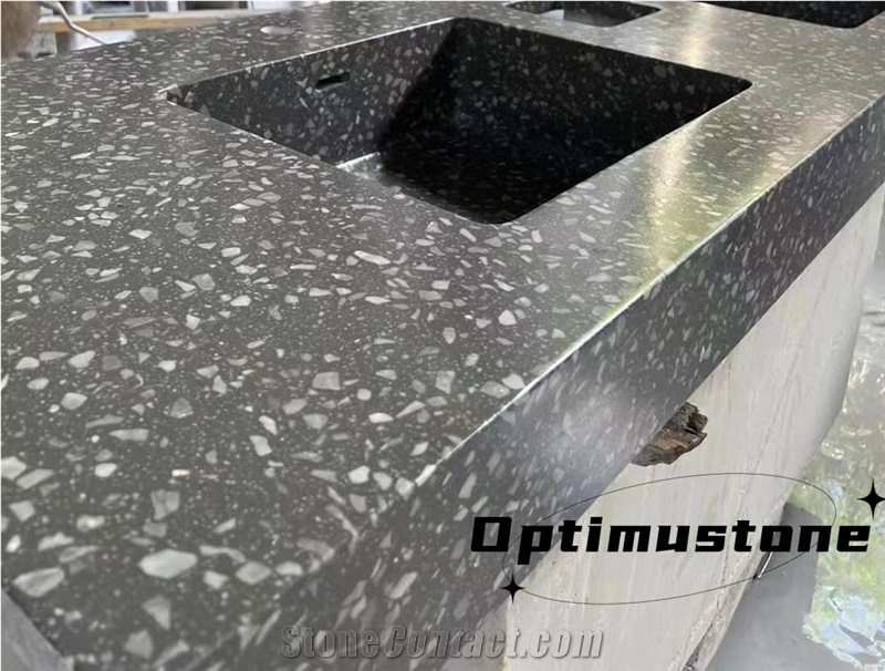 Optimustone Terazzo Commercial Counters,Prefabricated Solid Basin